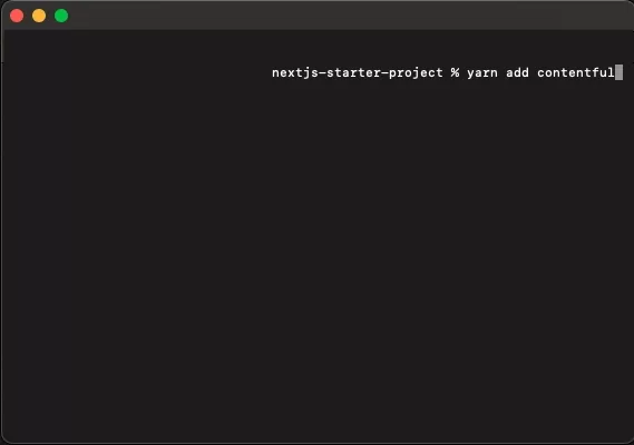 A screenshot of Terminal showing you how to add Contentful.