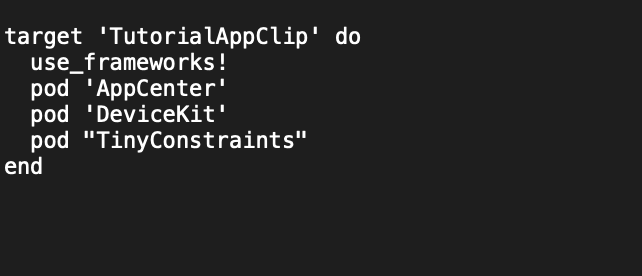 The App Clip POD file.