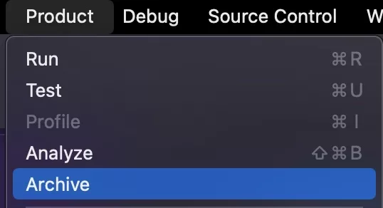 A screenshot showing you how to archive a MacOS App