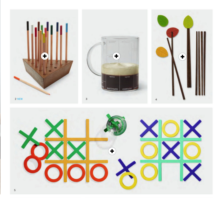 A picture of a MoMA Design Store Catalog featuring the Ambi Chopsticks & Holders.