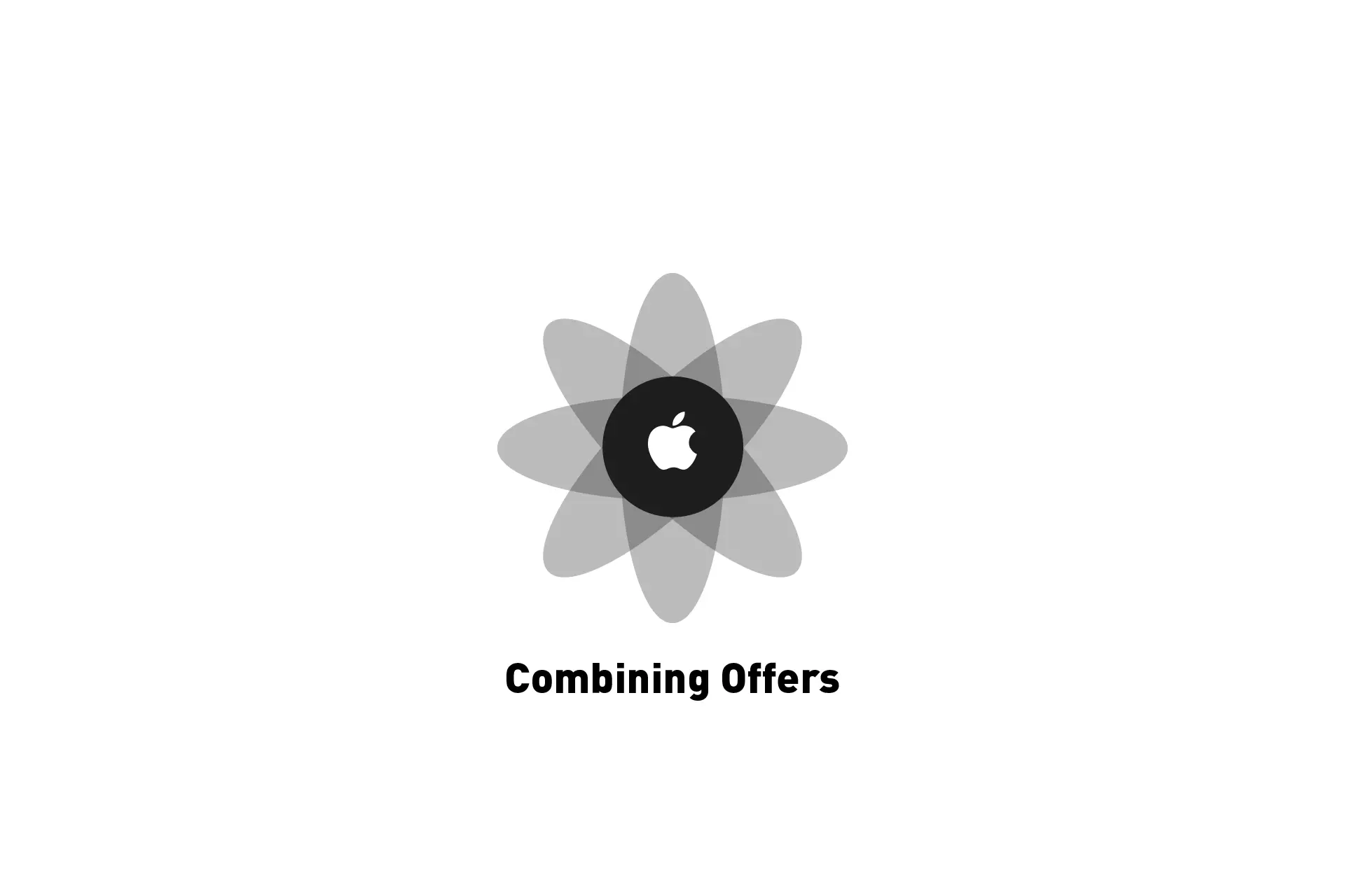 A flower that represents Apple with the text "Combining Offers" beneath it.