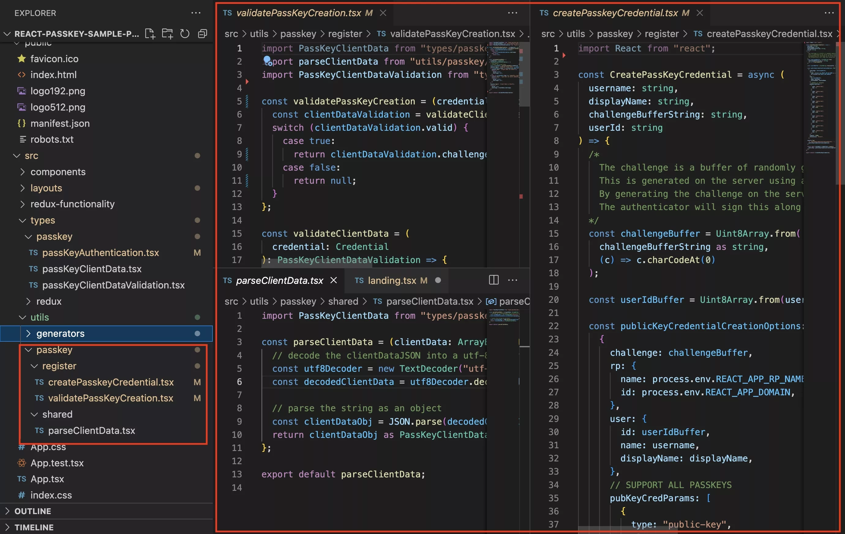 A Screenshot showing you how to create your passkey utilities.