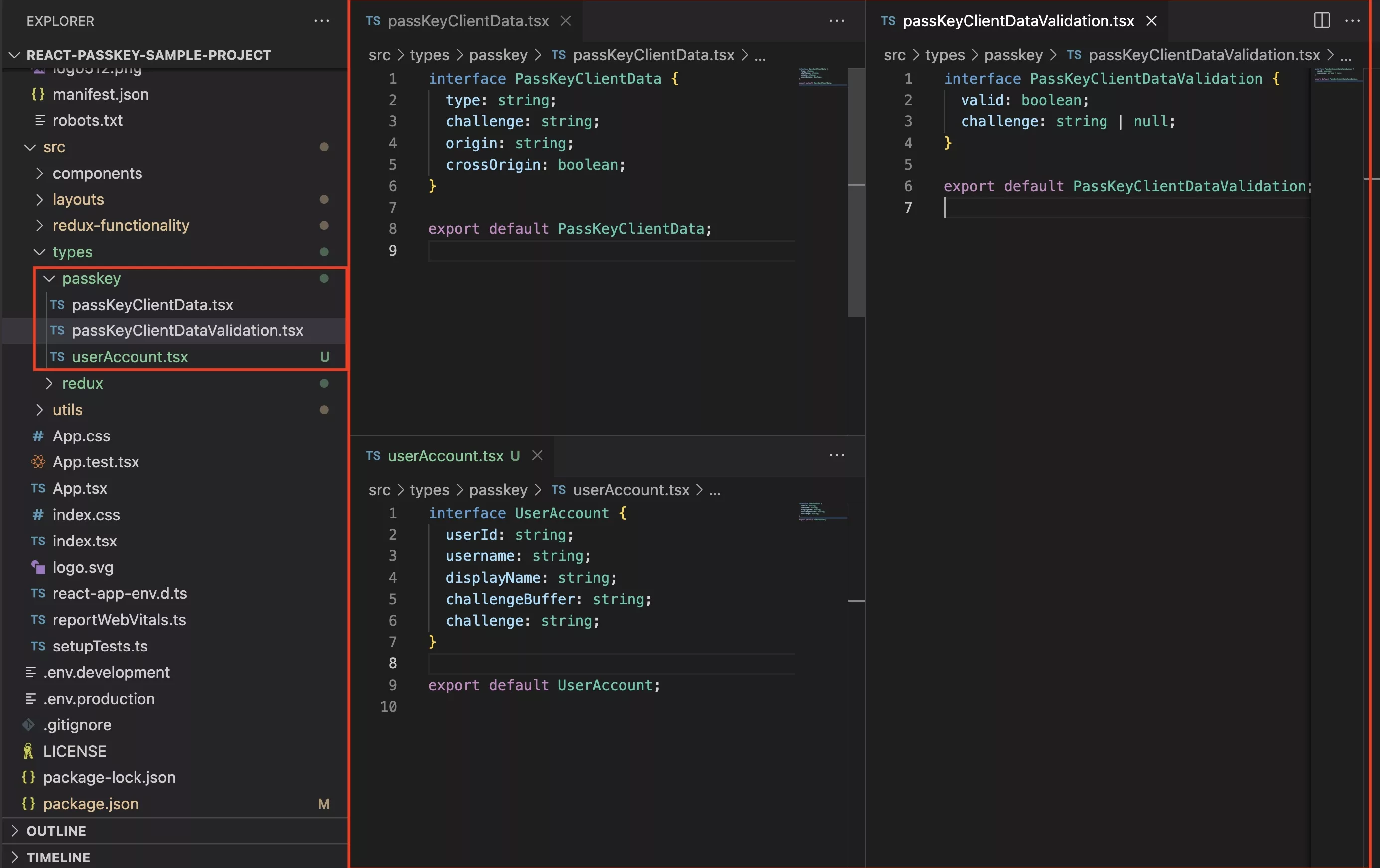 A screenshot showing you how to create the PassKey types