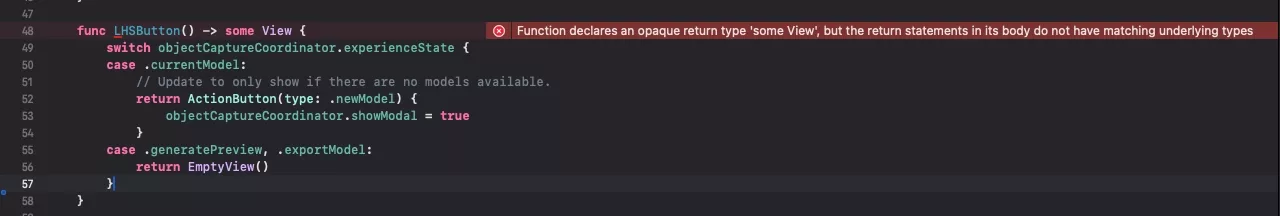 A screenshot of the error.