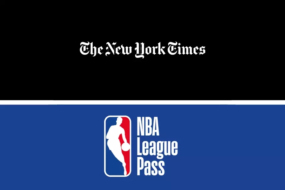 A mosaic showing the NBA League Pass and the NYTimes.