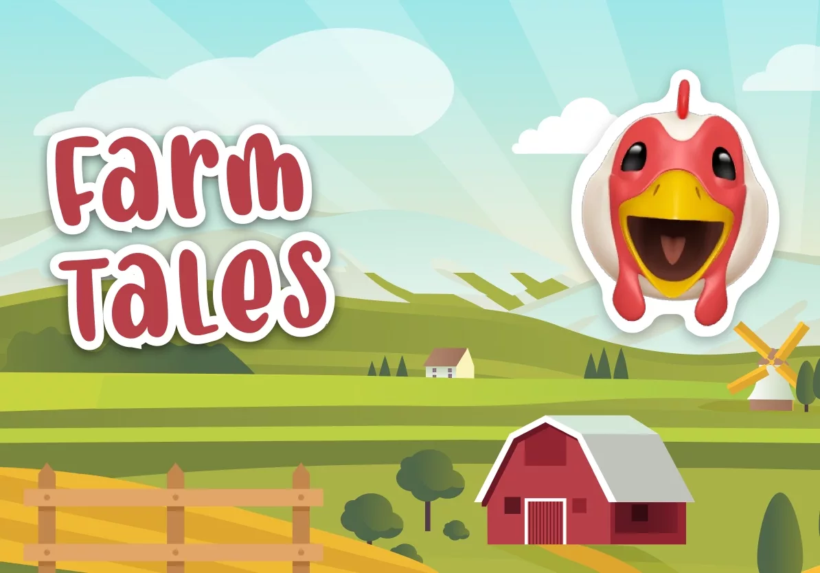 The Splash Screen of Farm Tales - A mixed reality whack a mole game.