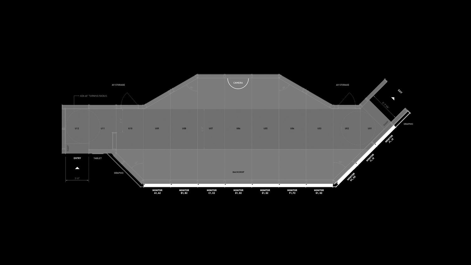 The floorplan for the Samsung Hu experience.