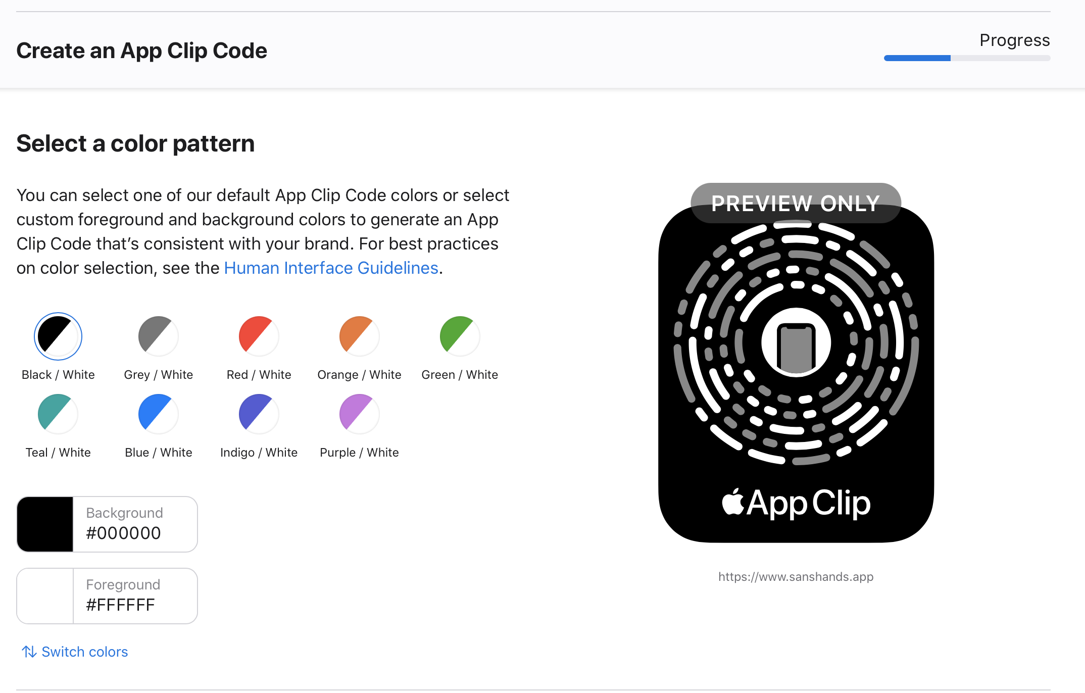 Step Two in Creating an App Clip Sticker.