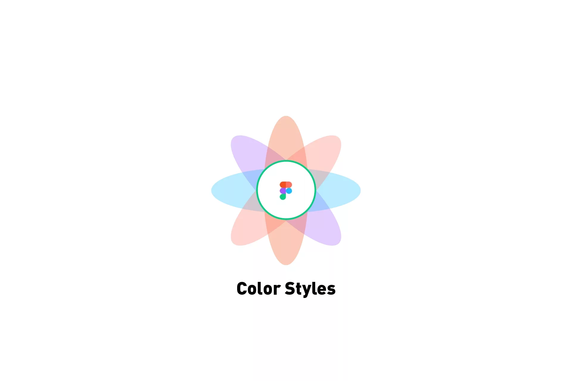 A flower representing the Figma with the text 'Color Styles' below it.