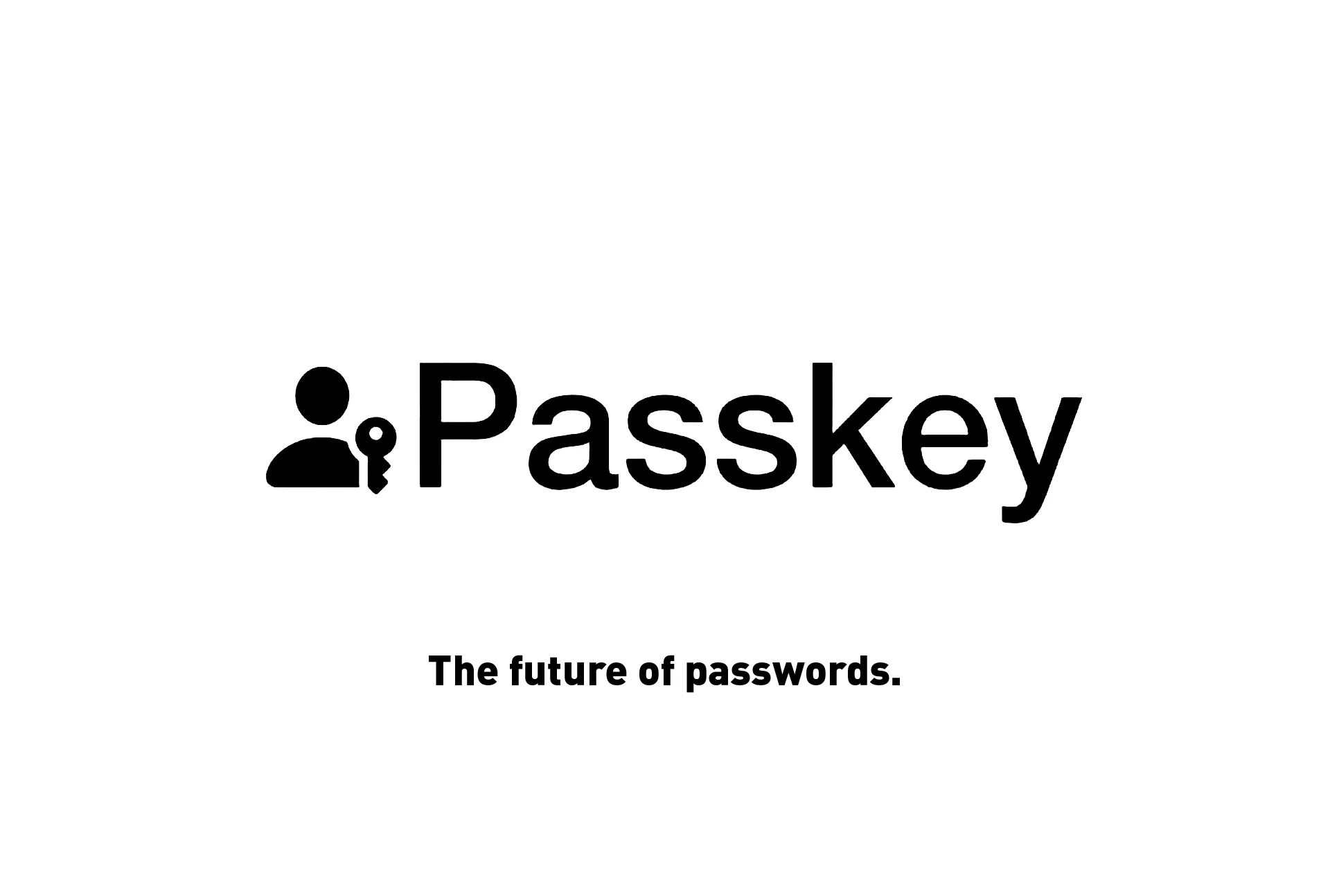Apple's Passkey symbol with 'The Future of Passwords' below it.