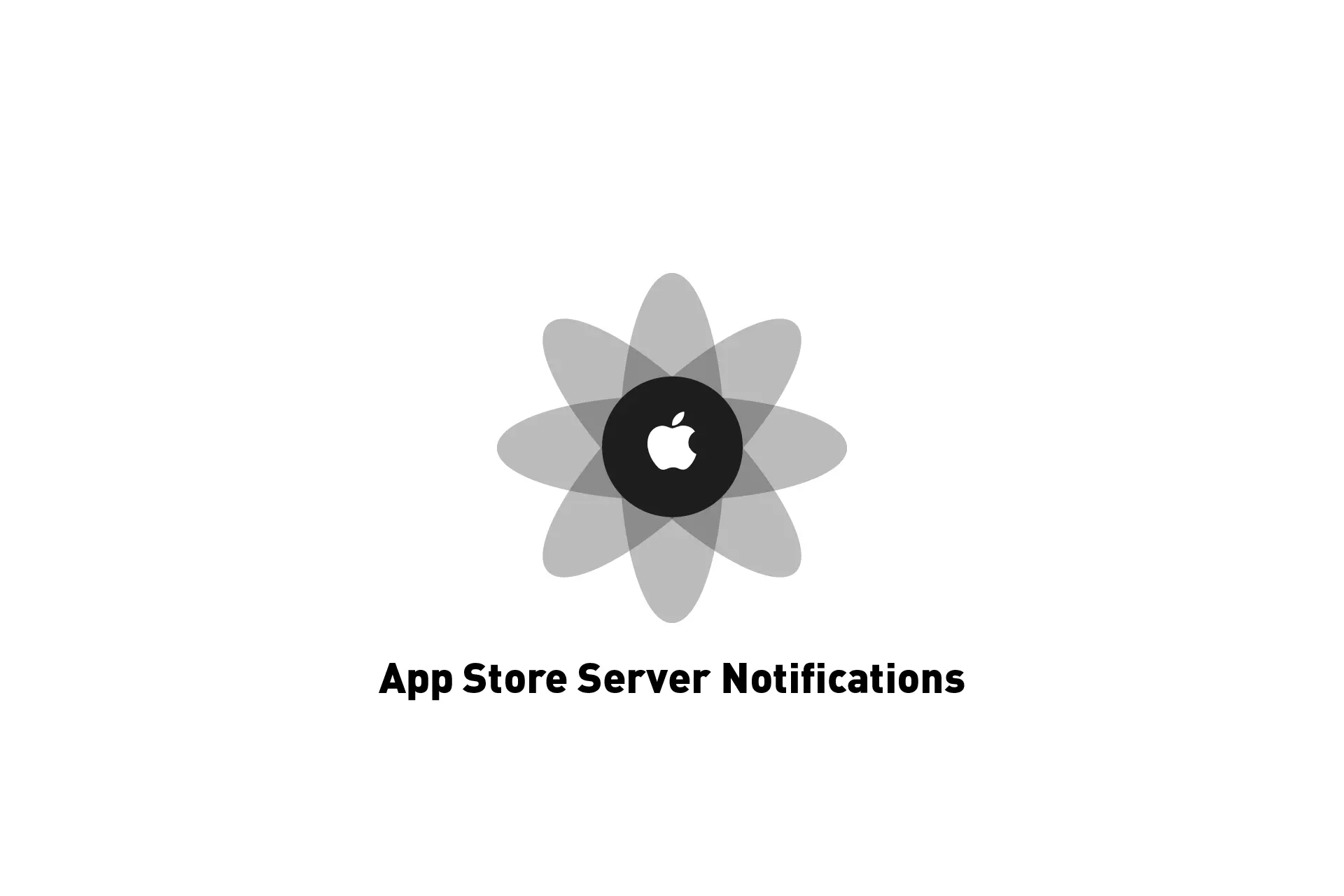 A flower that represents Apple with the text "App Store Server Notifications" beneath it.