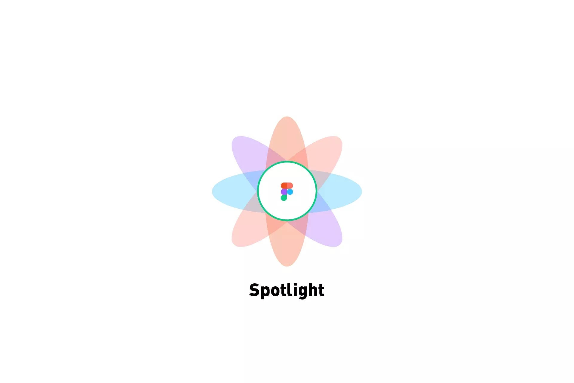 A flower that represents Figma with the text "Spotlight" beneath it.