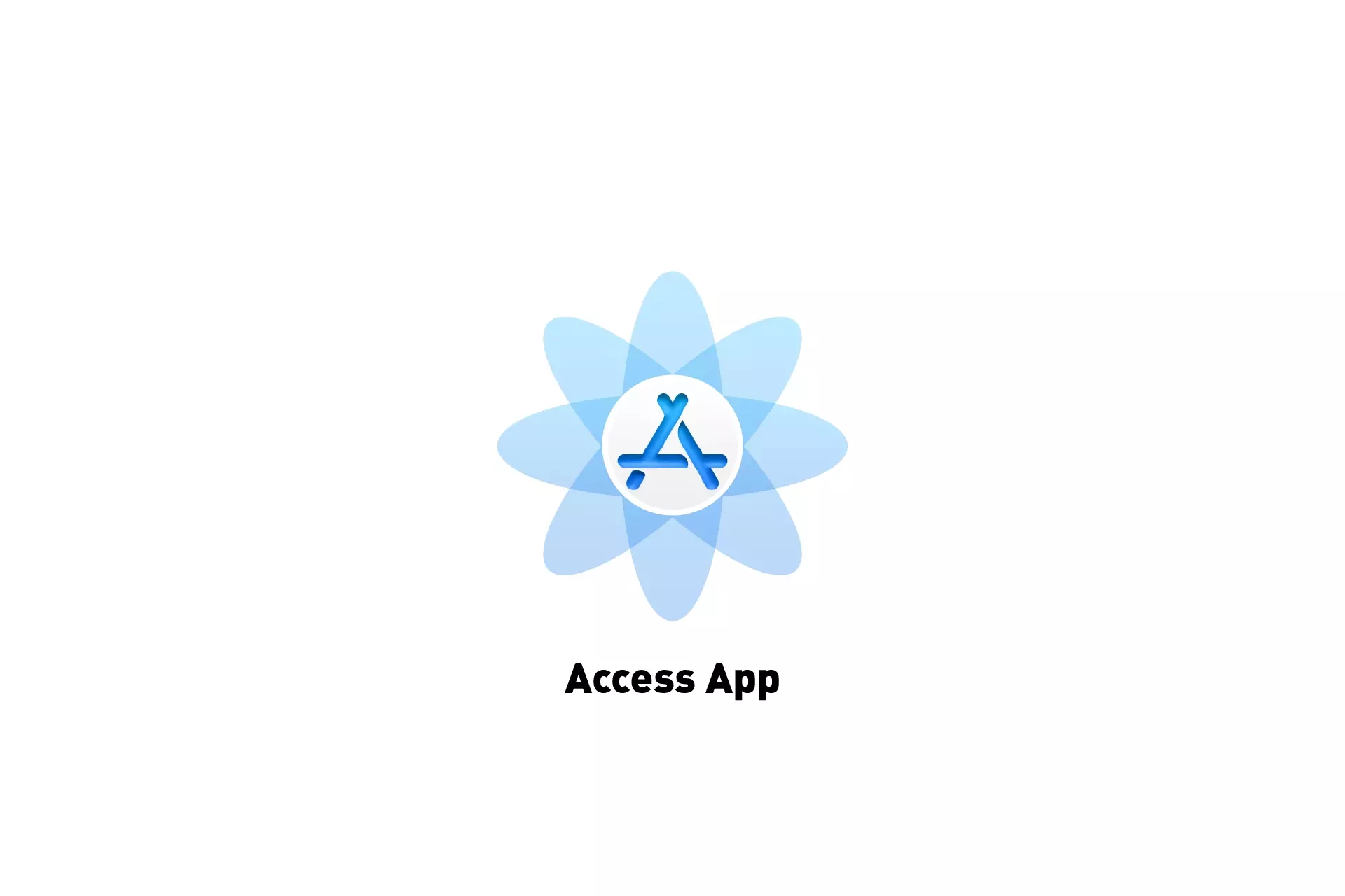A flower that represents App Store Connect with the text "Access App" beneath it.