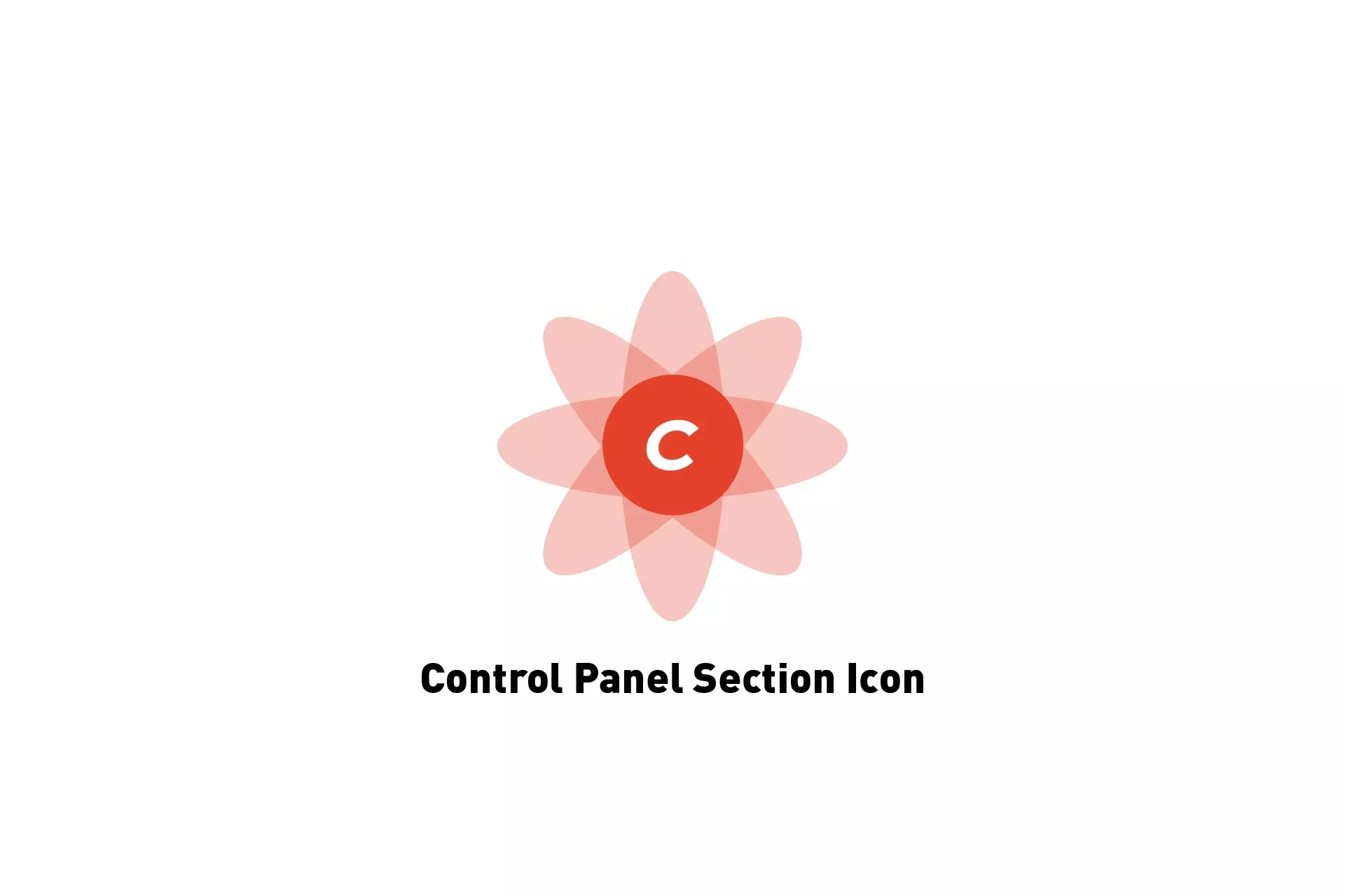 A flower that represents Craft CMS with the text "Control Panel Section Icon" beneath it.