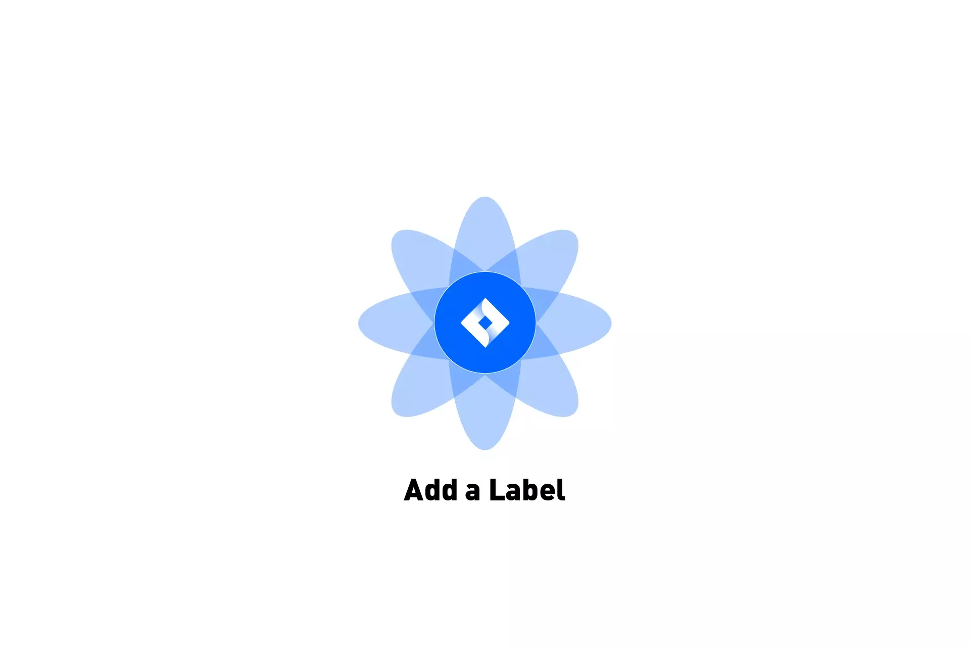 A flower that represents JIRA with the text "Add a label" beneath it.