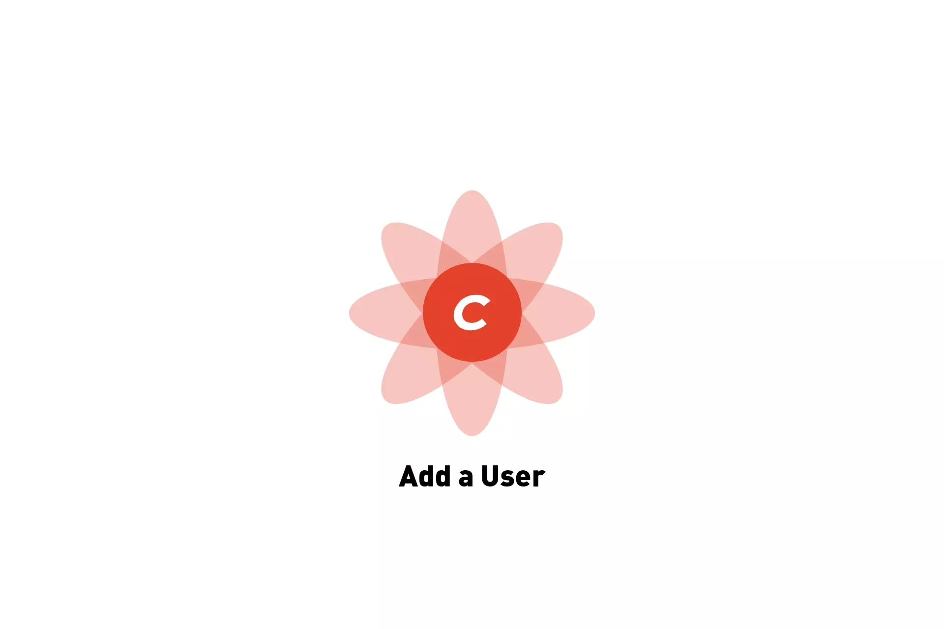 A flower that represents Craft CMS, beneath it sits the text "Add a User."
