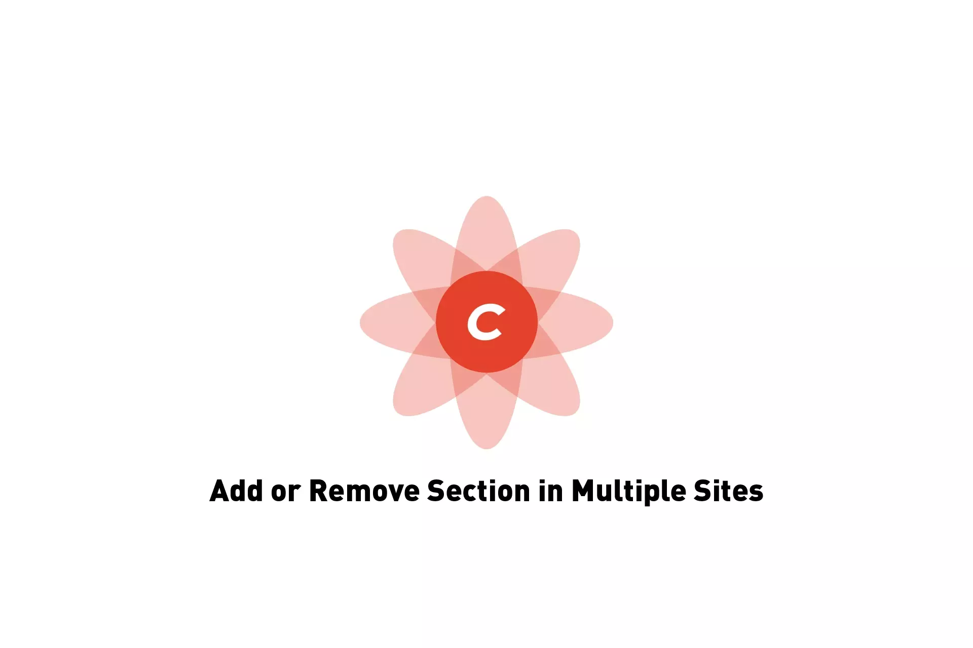 A flower that represents Craft CMS with the text "Add or Remove Section in Multiple Sites."