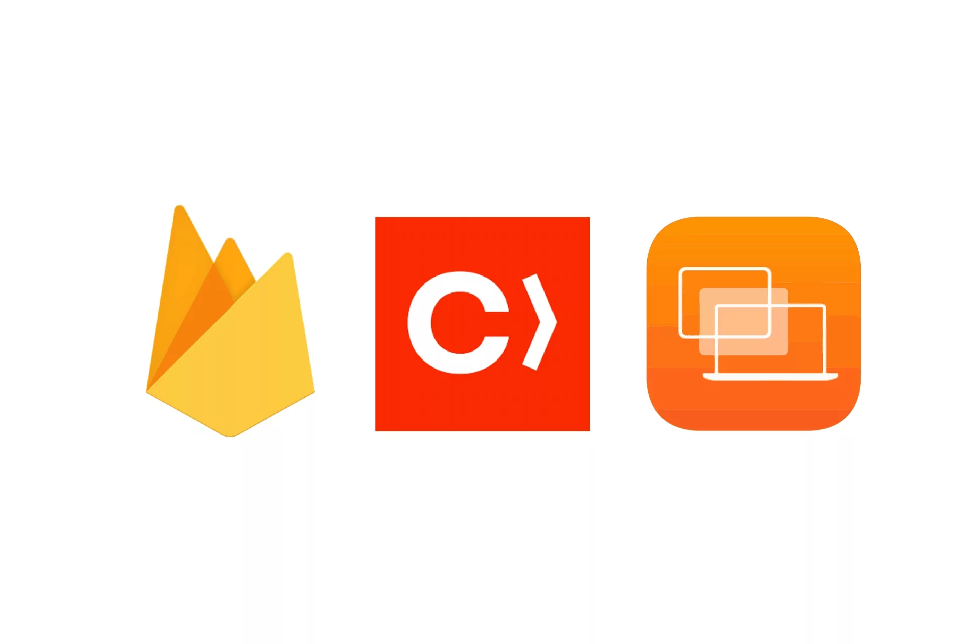 The Firebase, CocoaPods and Mac Catalyst Logos