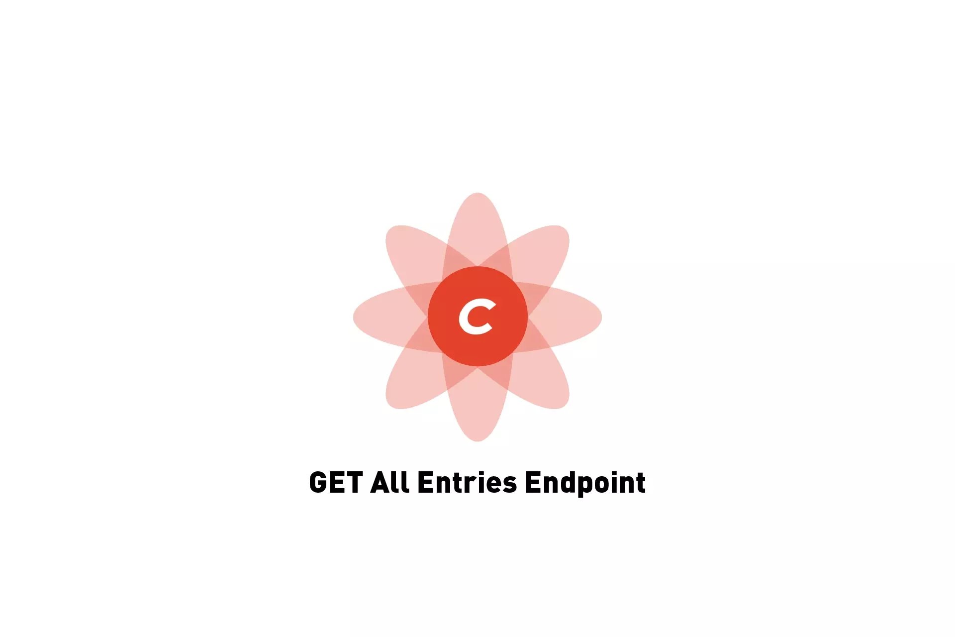 A flower that represents Craft CMS with the text "GET All Entries Endpoint" beneath it.