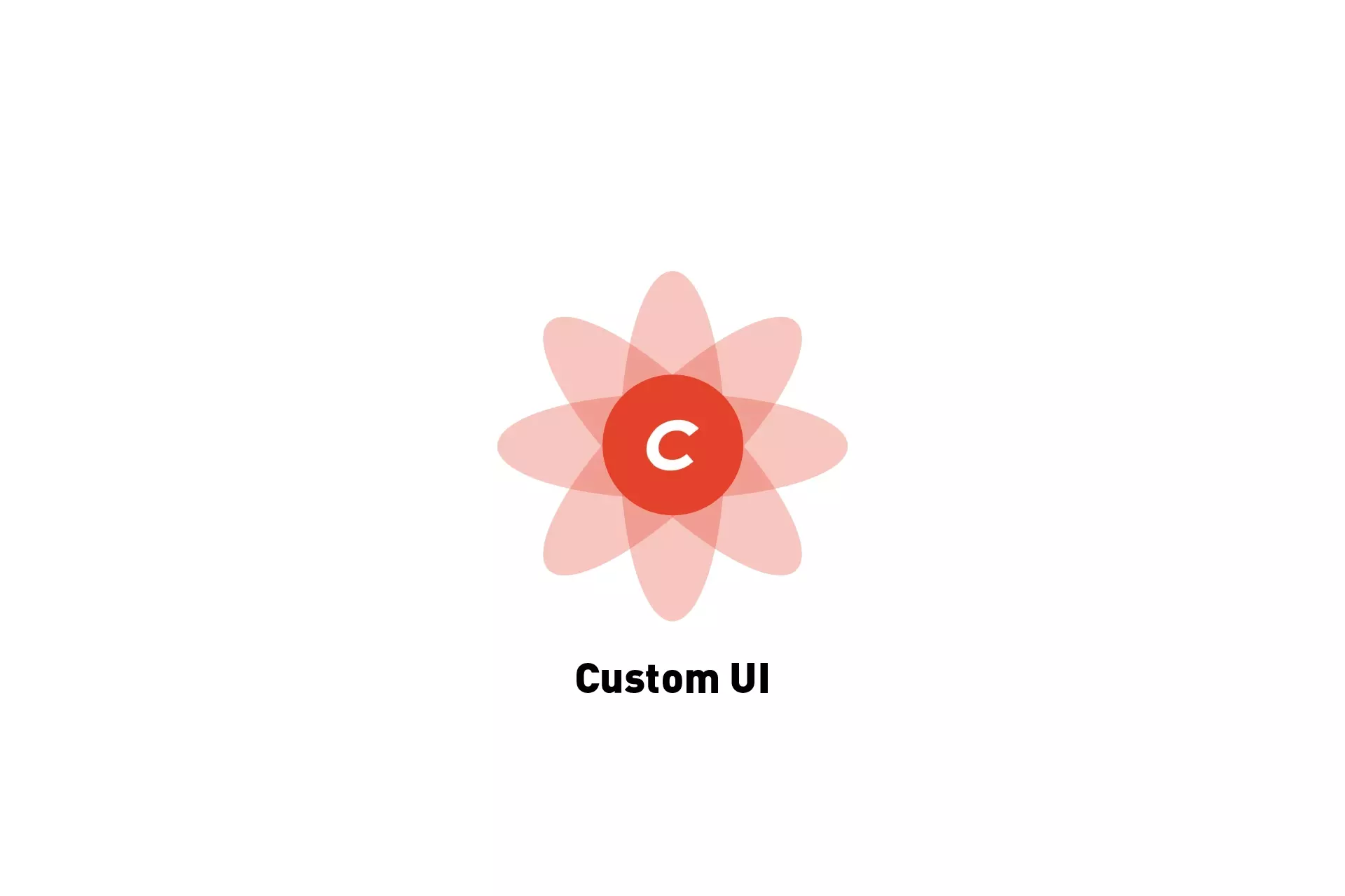 A flower that represents Craft CMS, beneath it sits the text "Custom UI."