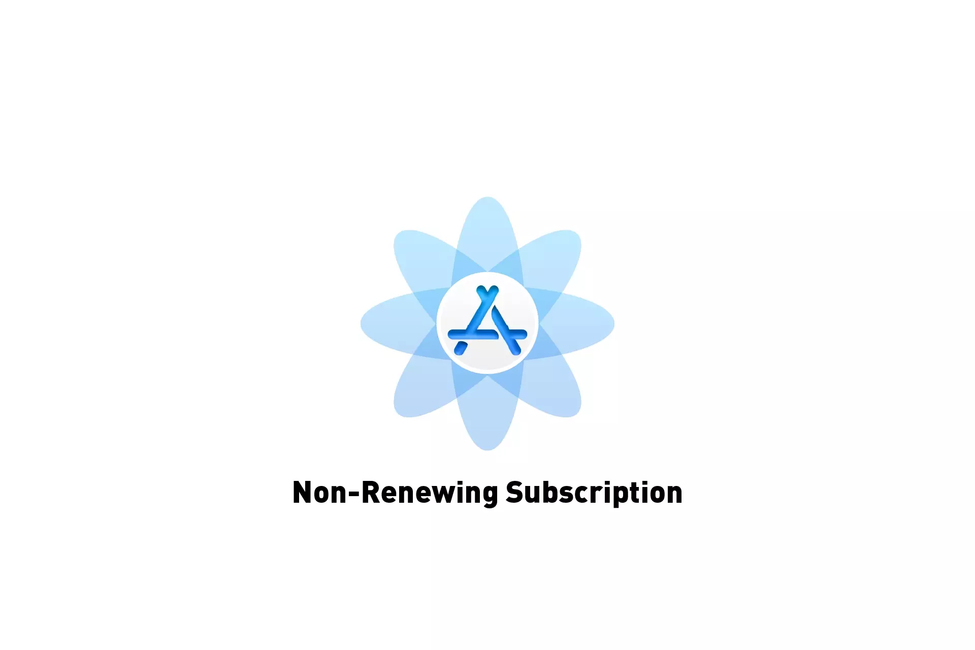 A flower that represents App Store Connect with the text "Non-Renewable Subscriptions" beneath it.