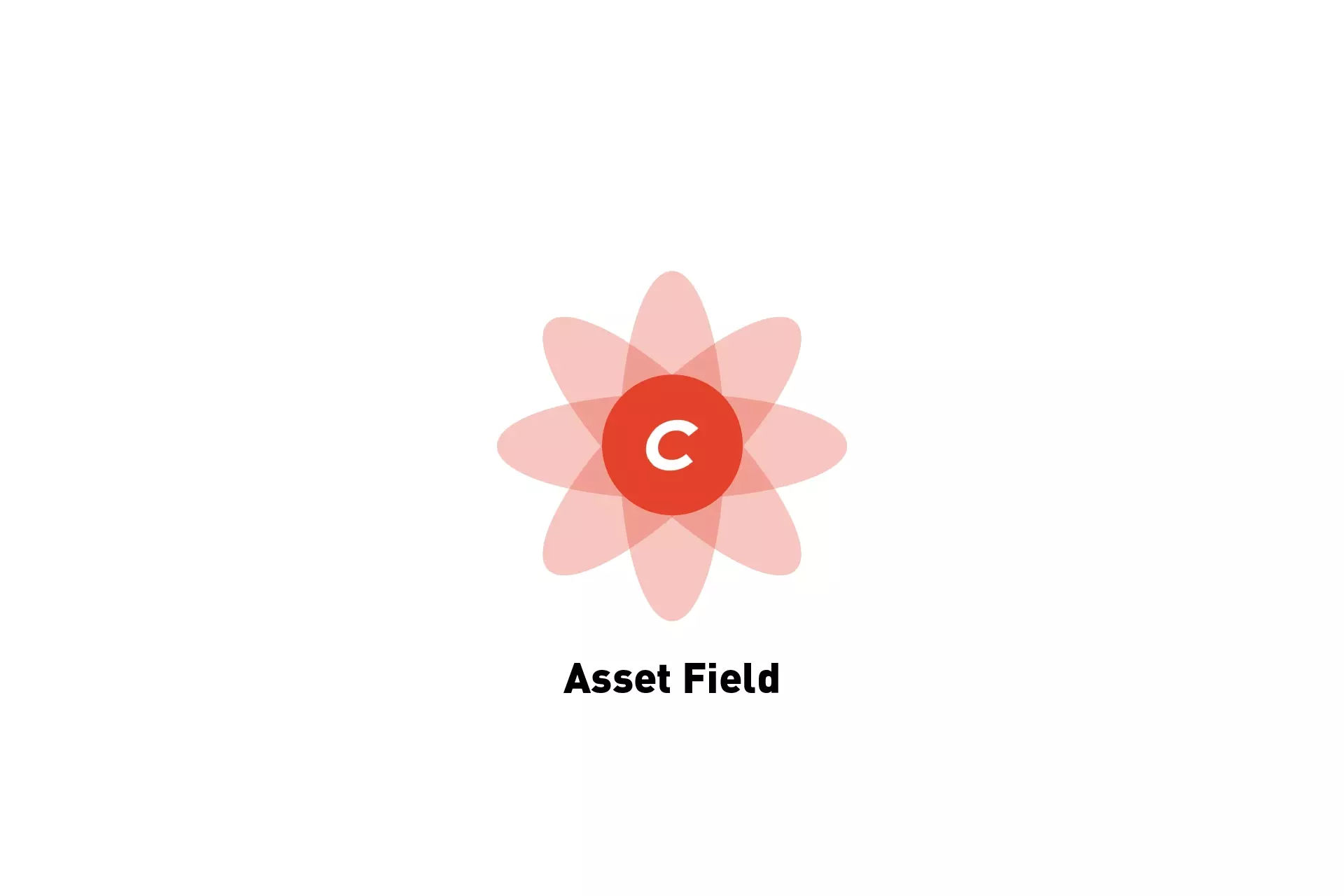 A flower that represents Craft CMS with the text "Asset Field" beneath it.