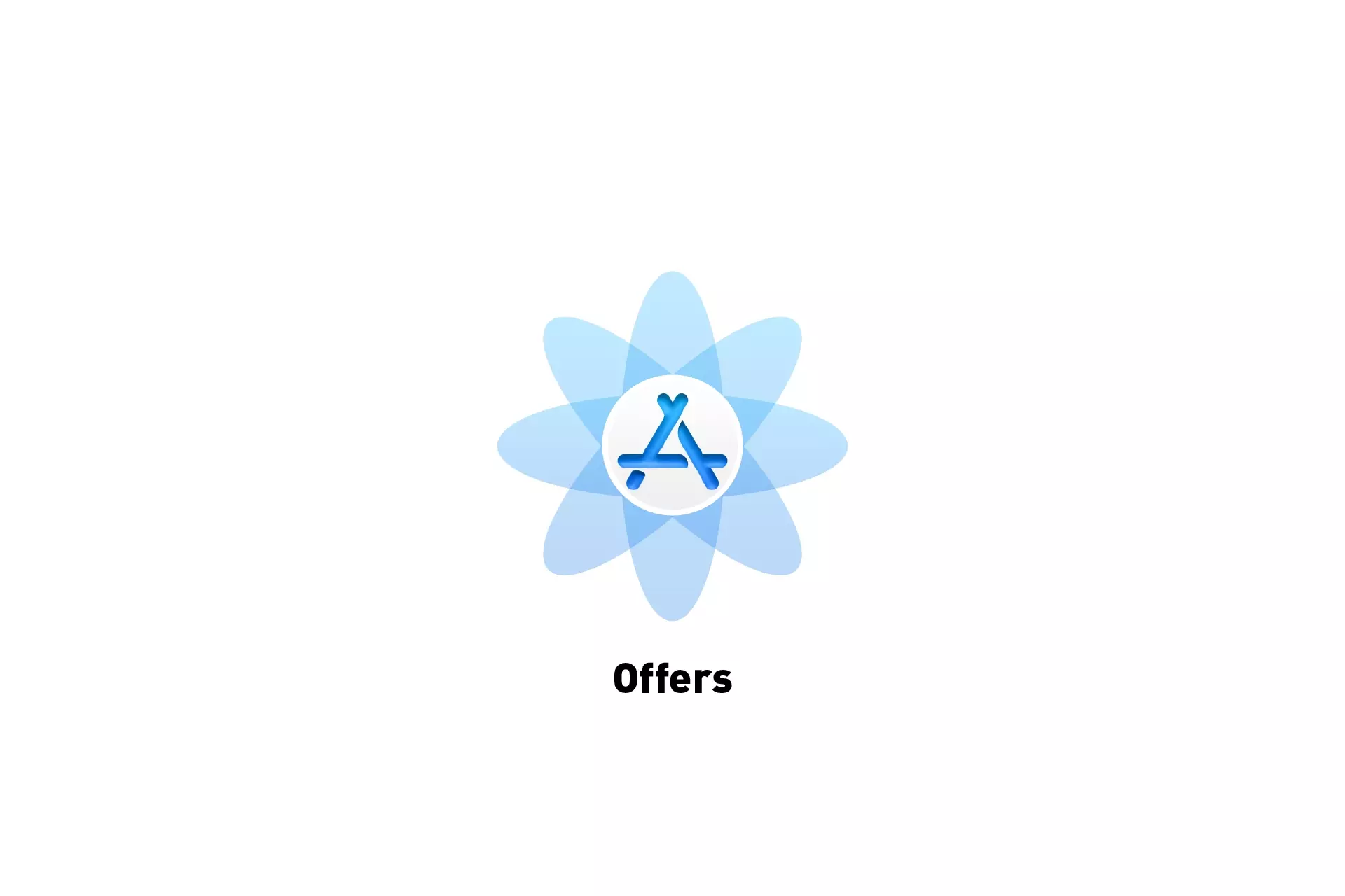 A flower that represents App Store Connect with the text "Offers" beneath it.