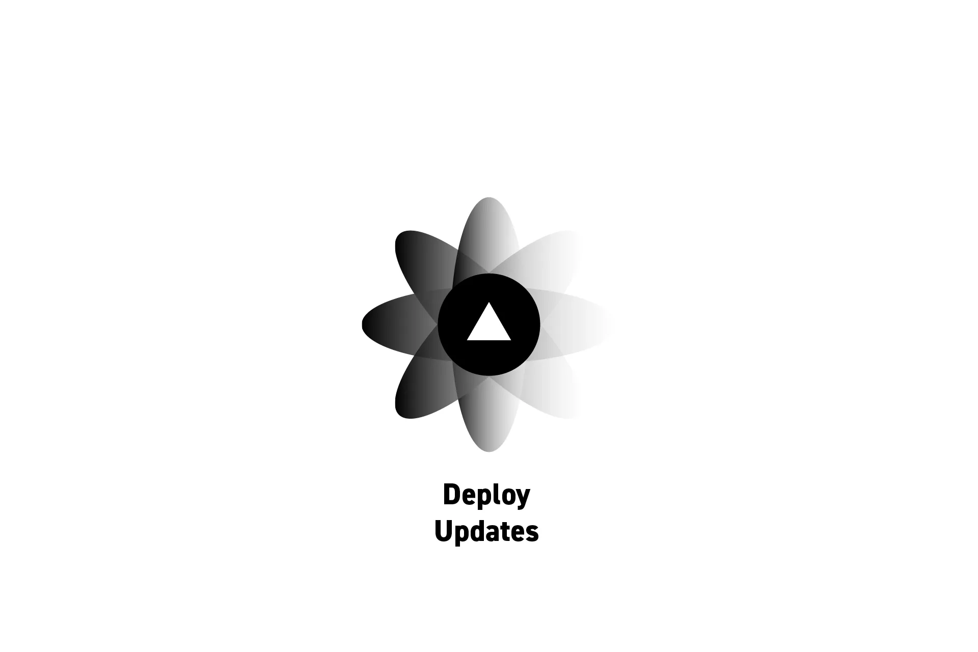 A flower that represents Vercel with the text "Deploy Updates” beneath it.