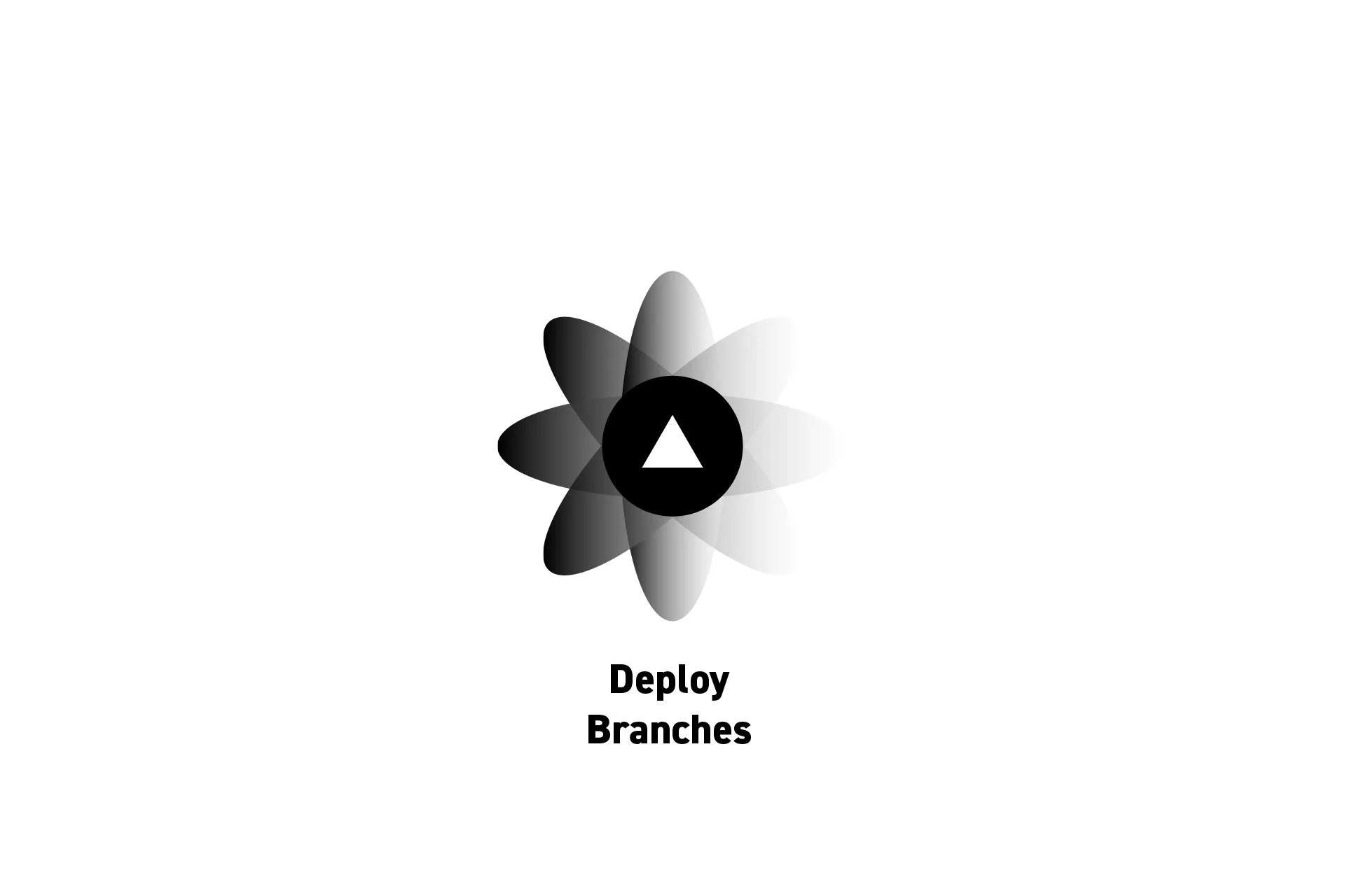 A flower that represents Vercel with the text "Deploy Branches” beneath it.