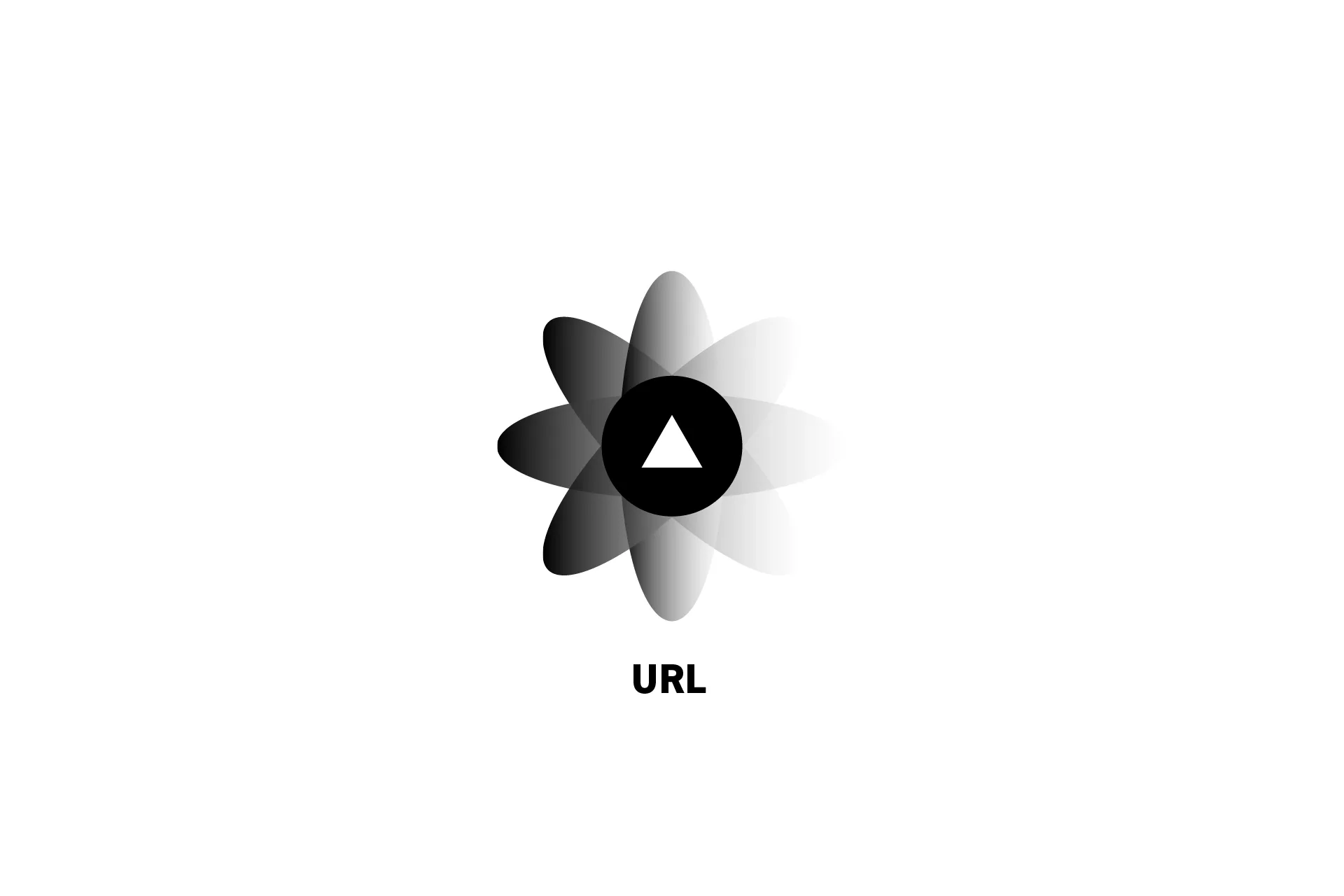 A flower that represents Vercel with the text "URL” beneath it.