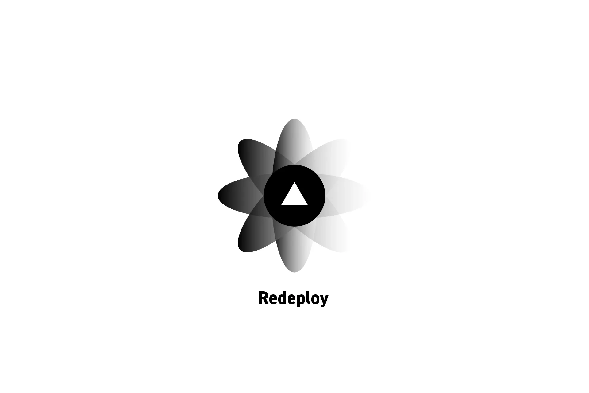 A flower that represents Vercel with the text "Redeploy” beneath it.