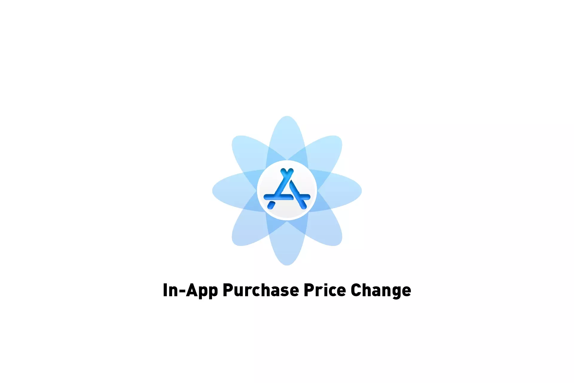 A flower that represents App Store Connect with the text "In-App Purchase Price Change" beneath it.