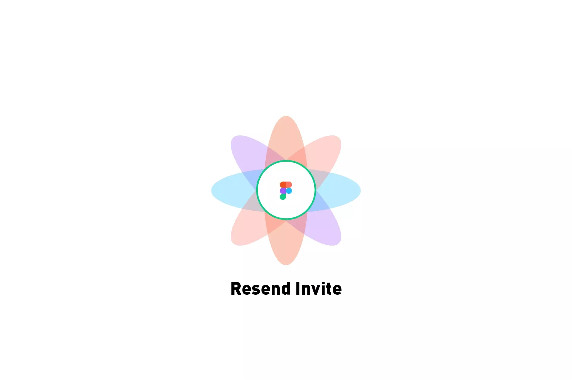 A flower that represents Figma with the text "Resend Invite" beneath it.