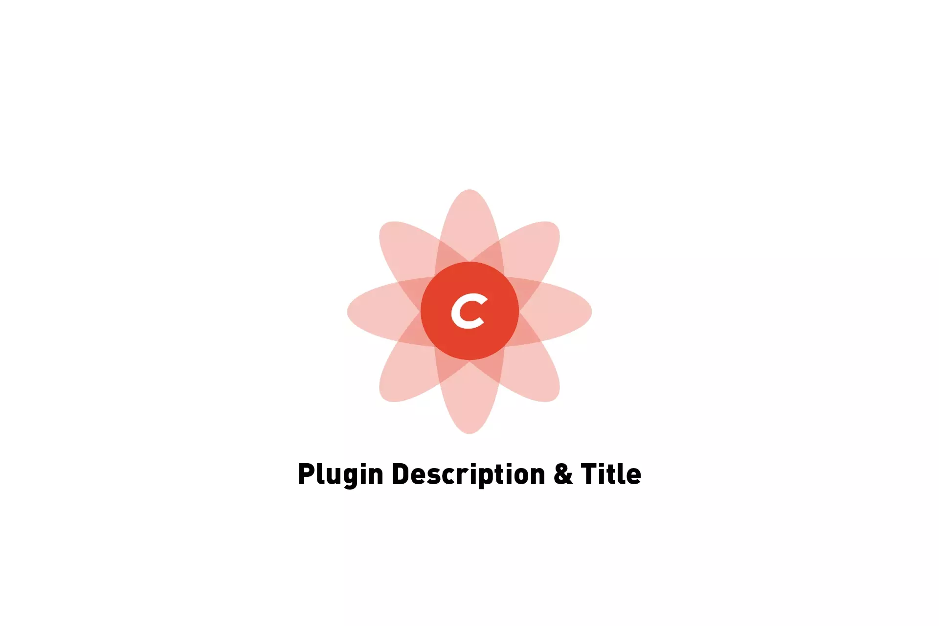 A flower that represents Craft CMS, beneath it sits the text "Plugin Description & Title."