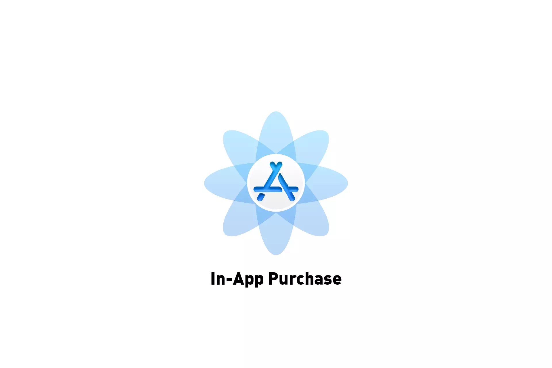 A flower that represents App Store Connect with the text "In-App Purchases" beneath it.