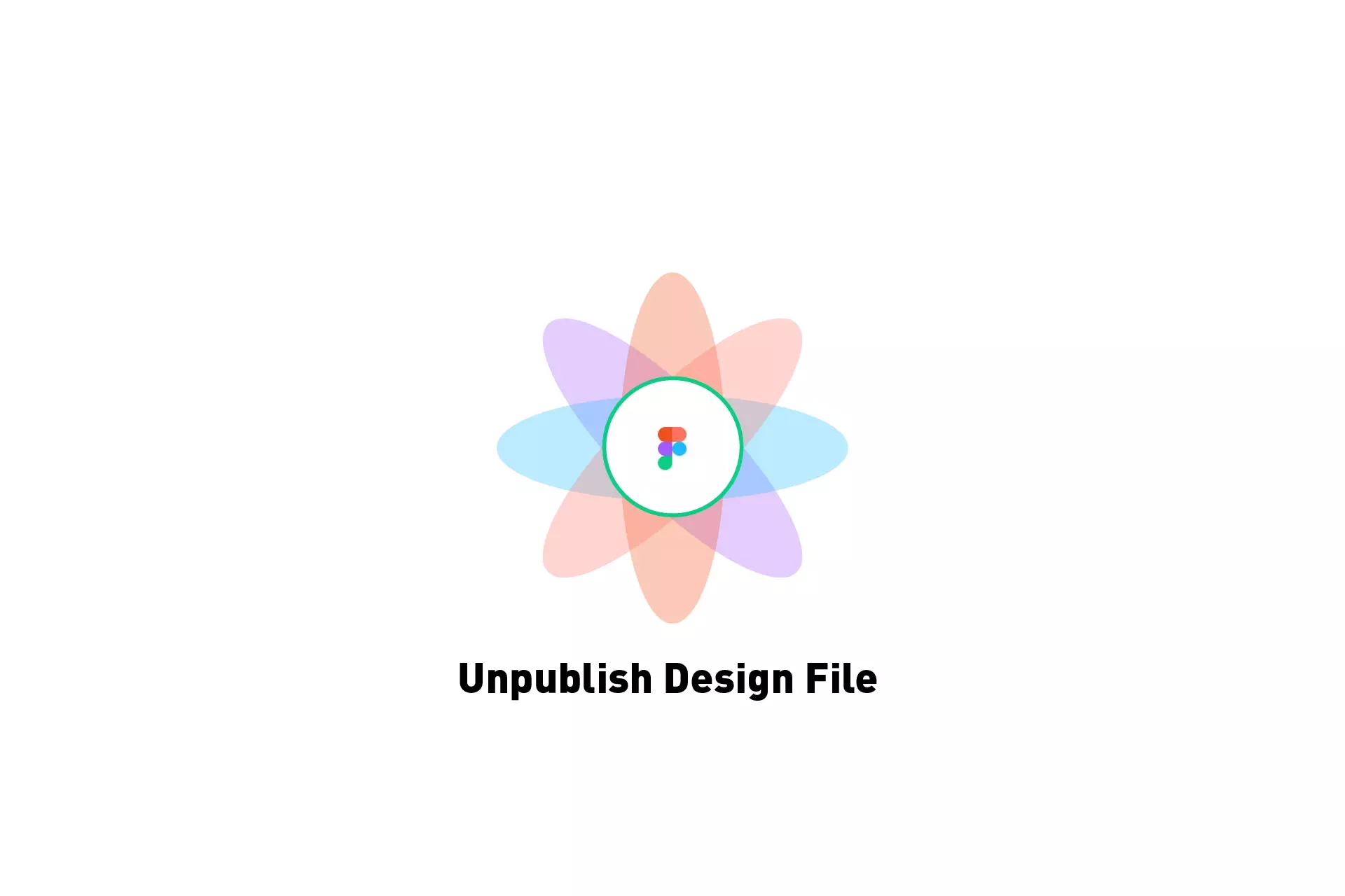A flower that represents Figma with the text "Unpublished Design File" beneath it.