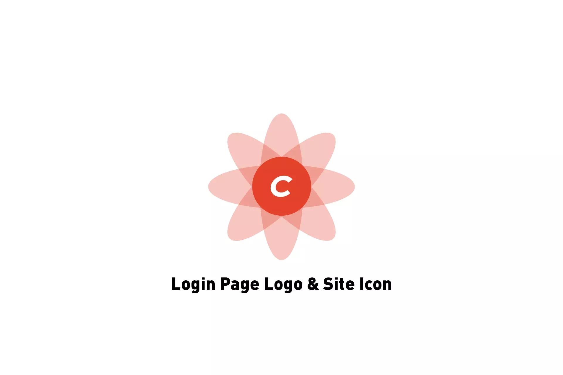 A flower that represents Craft CMS with the text "Login Page Logo & Site Icon" beneath it.