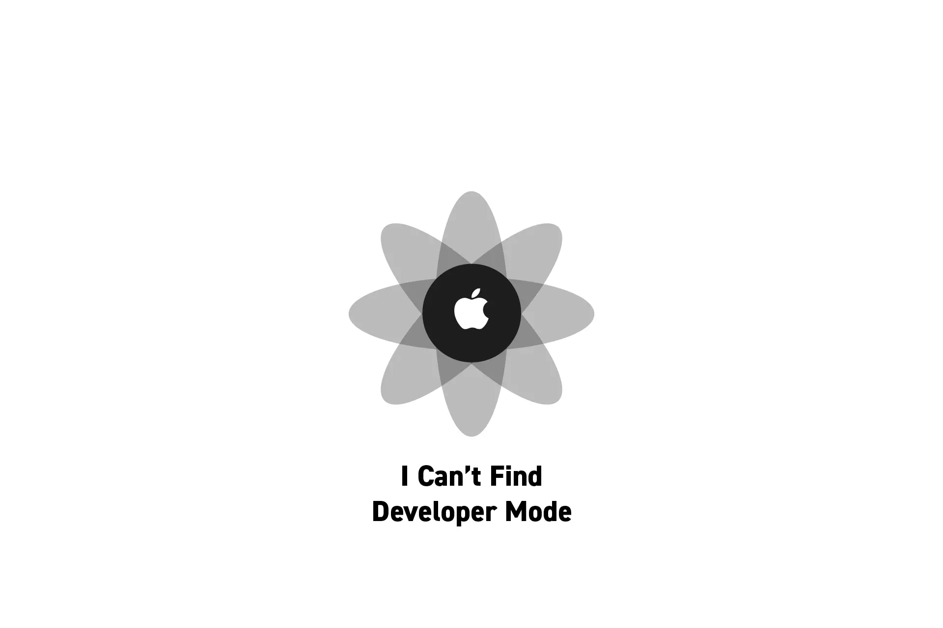 A flower that represents Apple with the text "I Can’t Find Developer Mode" beneath it.