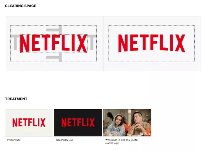 A visual treatment guide for Netflix's logo.