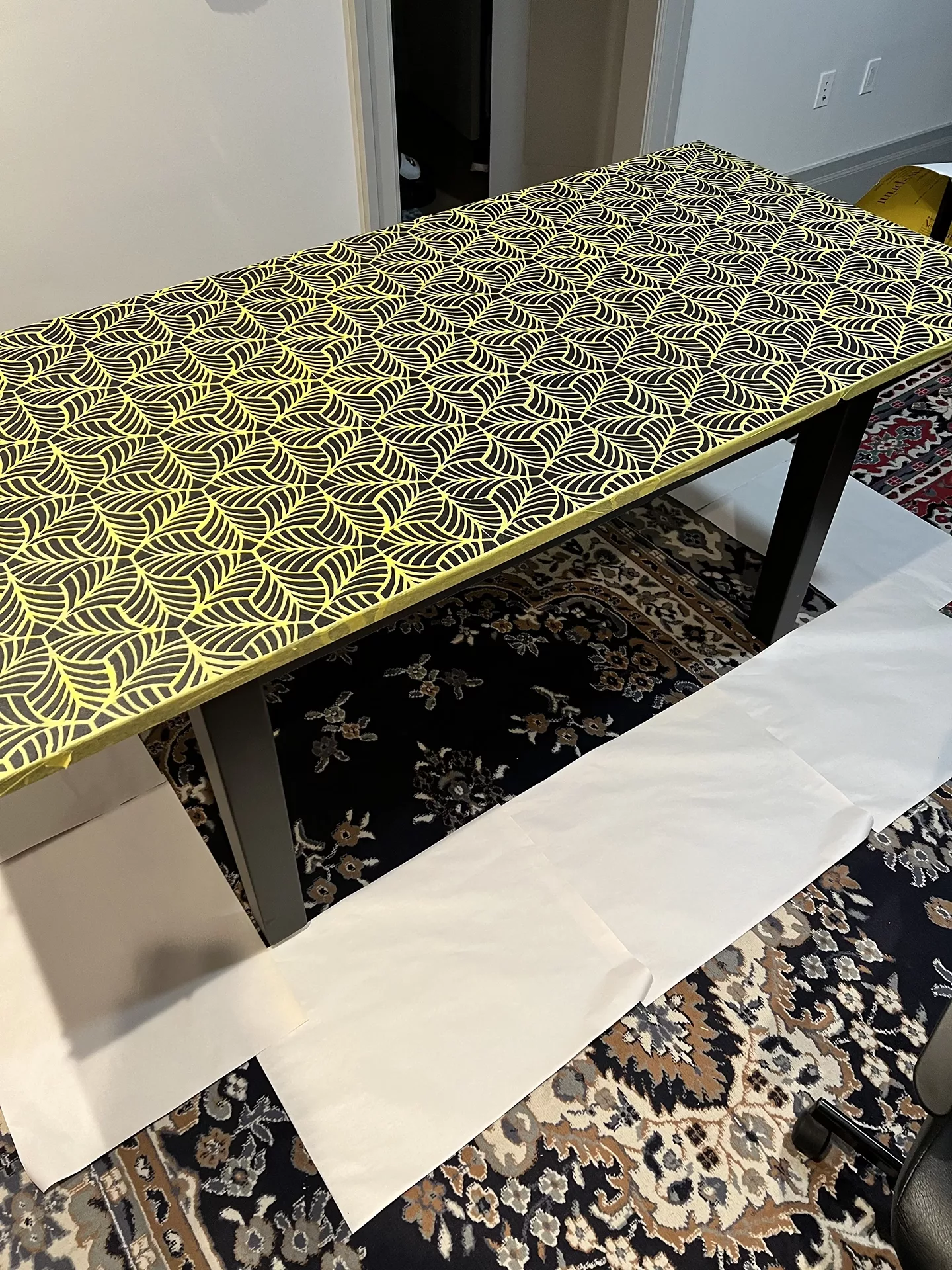 We finished cutting the tape reveling the pattern in tape form.