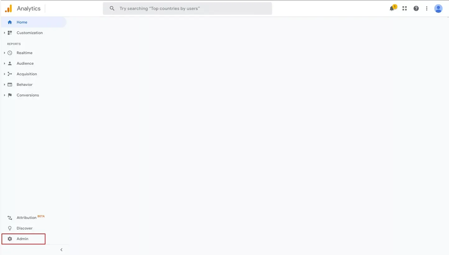 Select Admin on the sidebar