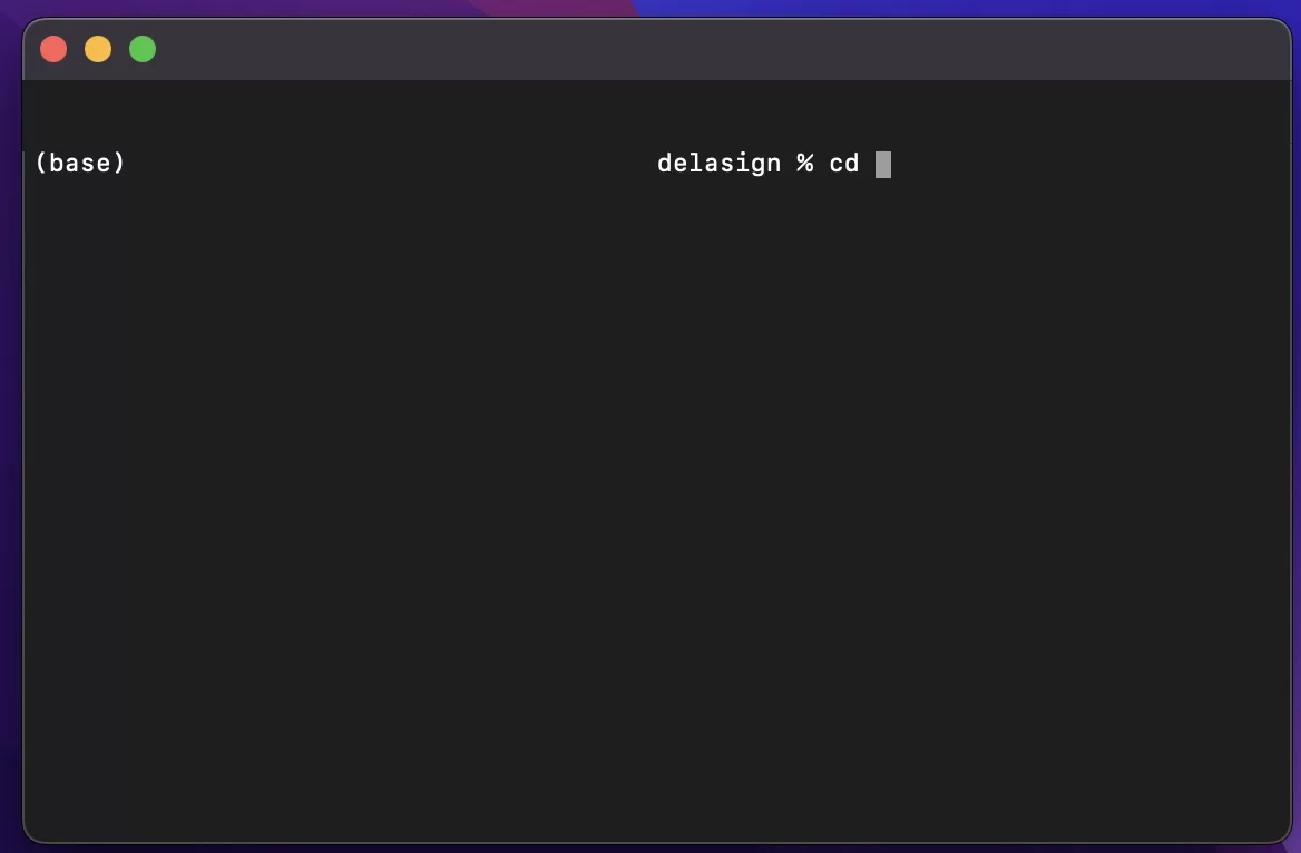 A screenshot of Terminal showing you how to set the current directory.