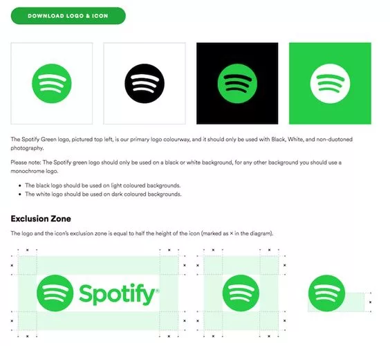 A visual treatment guide for Spotify's logo.