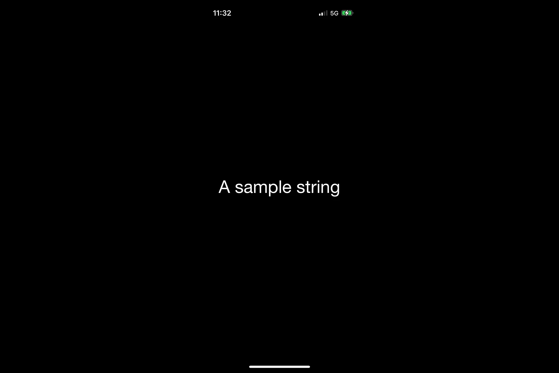 A screenshot of our app showing the string