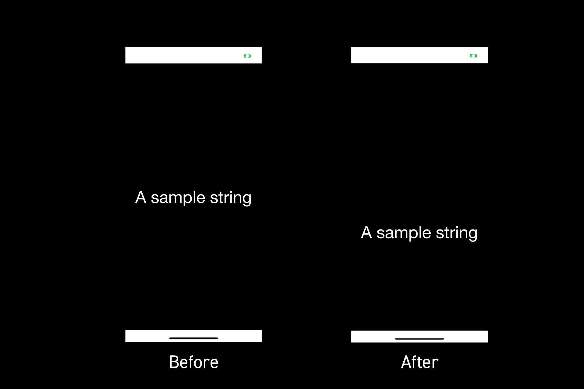 A screenshot showing you a before and after a tap.