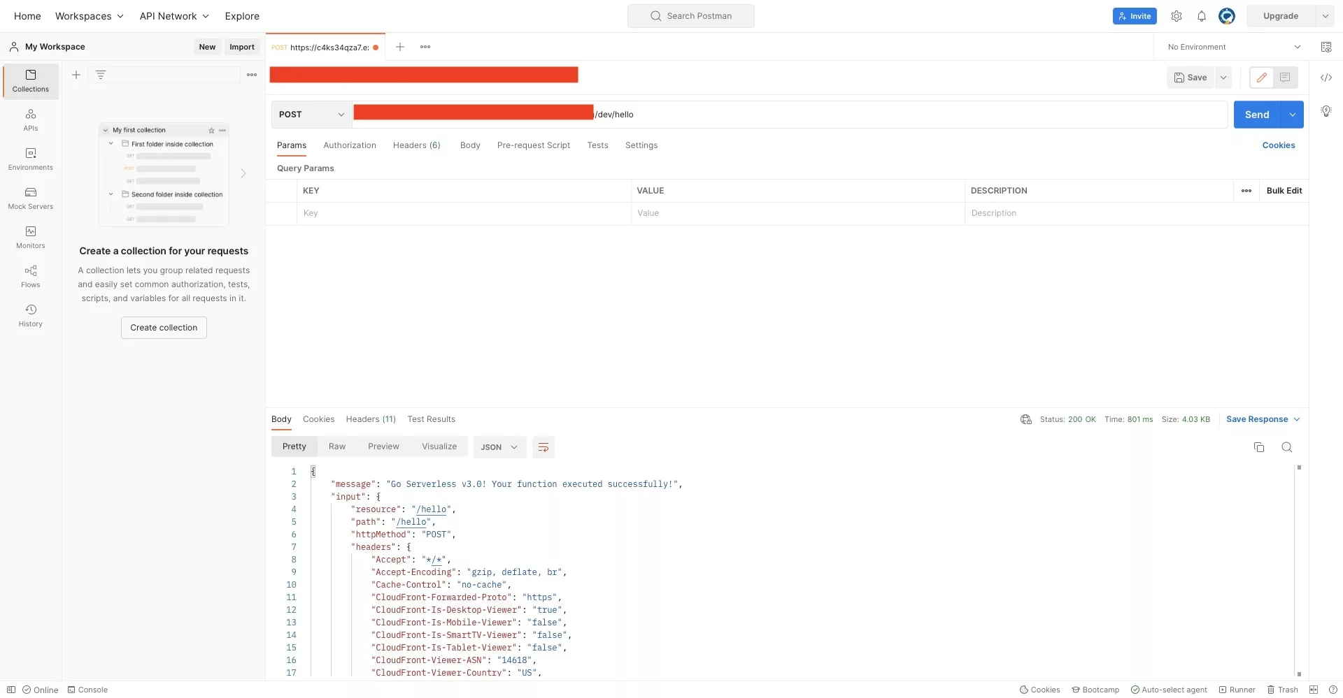 A screenshot of Postman showing the API that we created in this tutorial being called successfully.