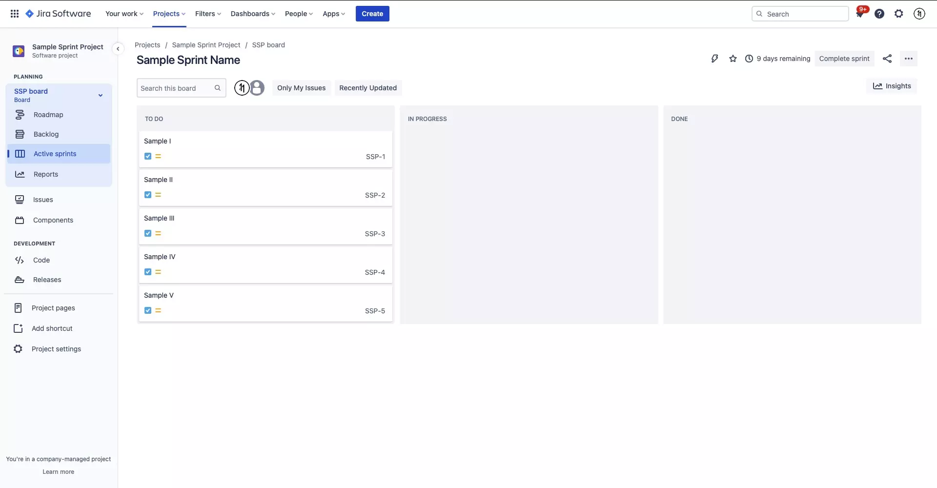 A screenshot of the JIRA project on the "Active Sprint" section, showing the the ticket was removed from the sprint.