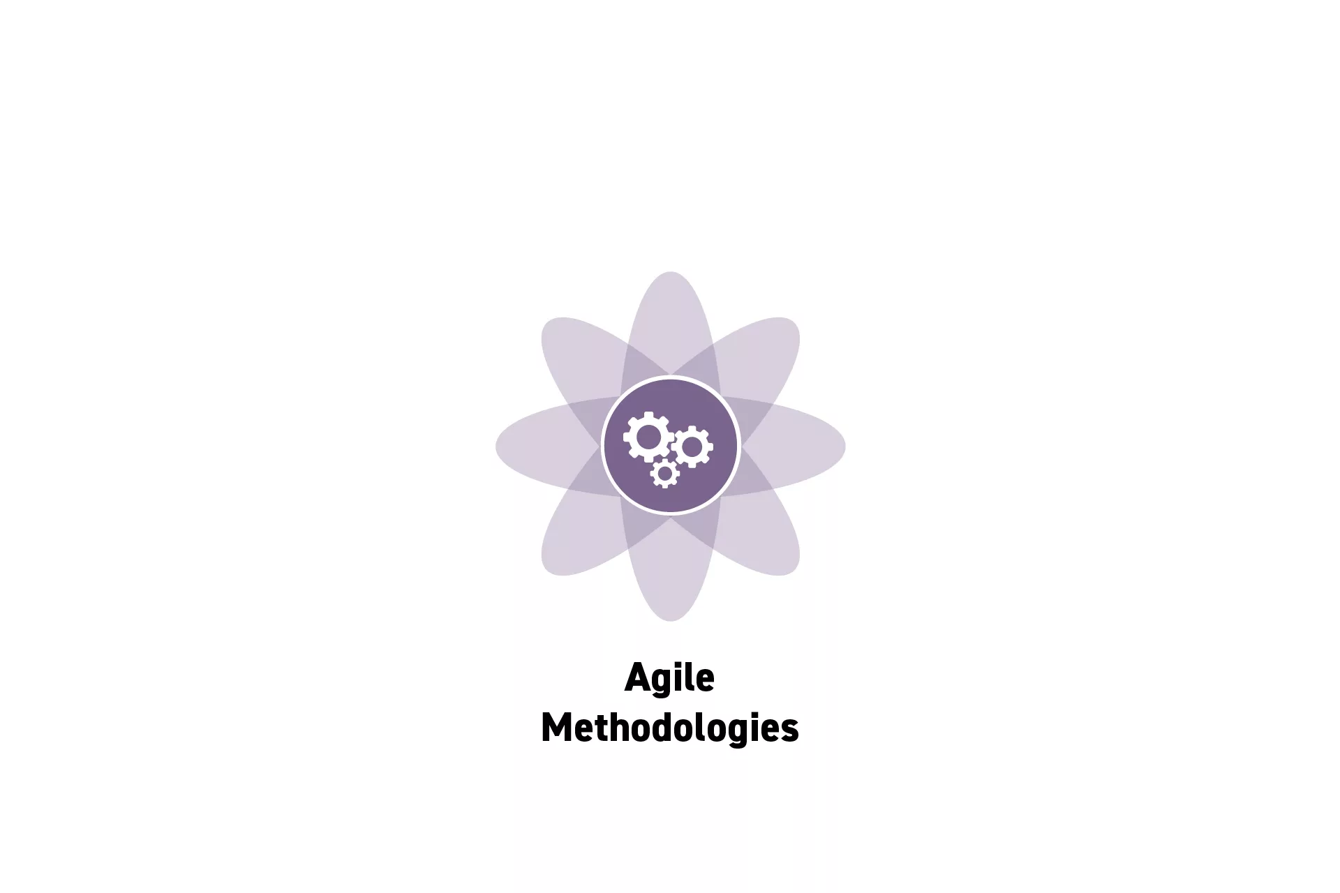 <p>A flower that represents Project Management with the text “Agile Methodologies” beneath it.</p>