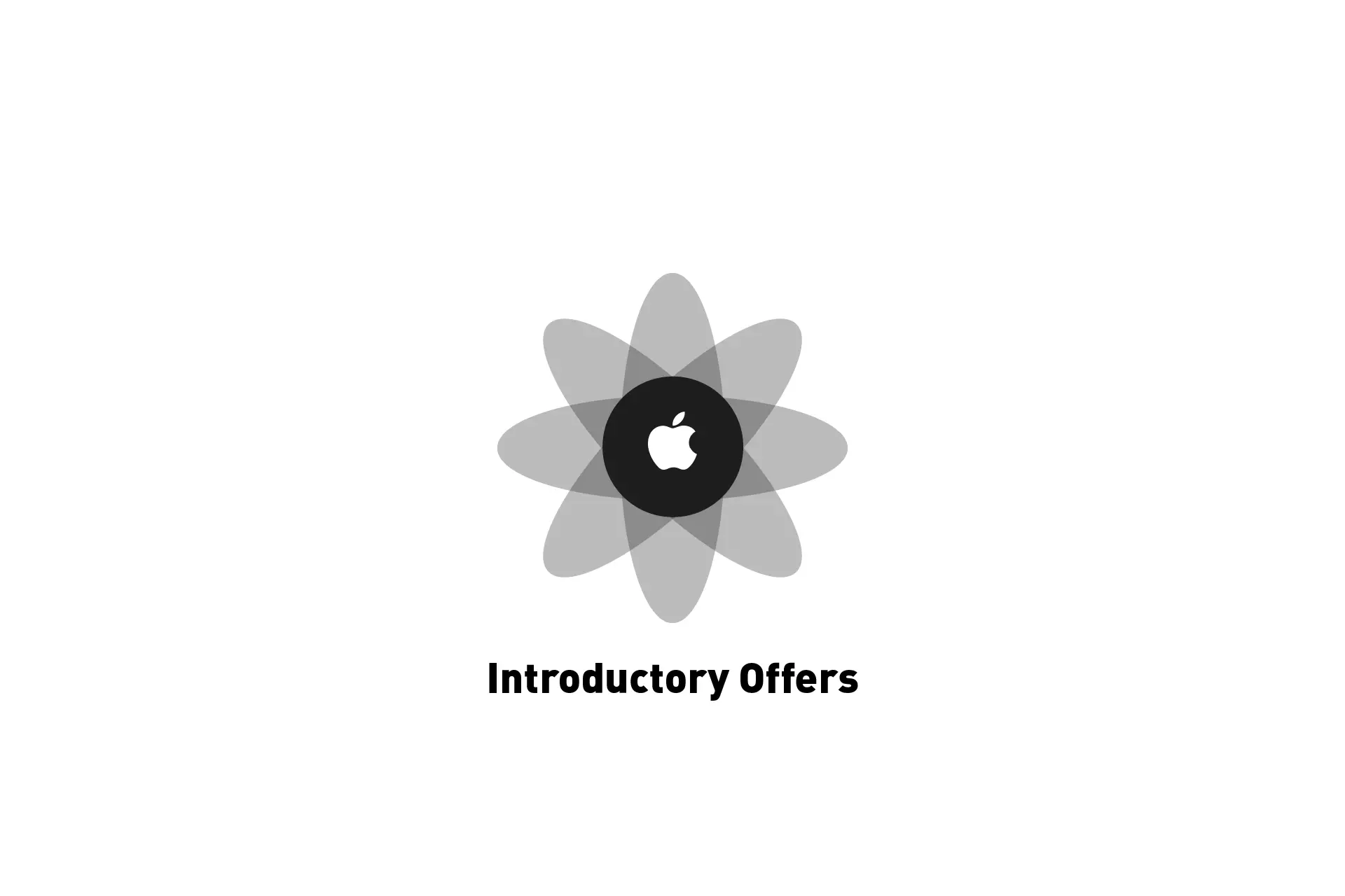 A flower that represents Apple with the text "Introductory Offers" beneath it.