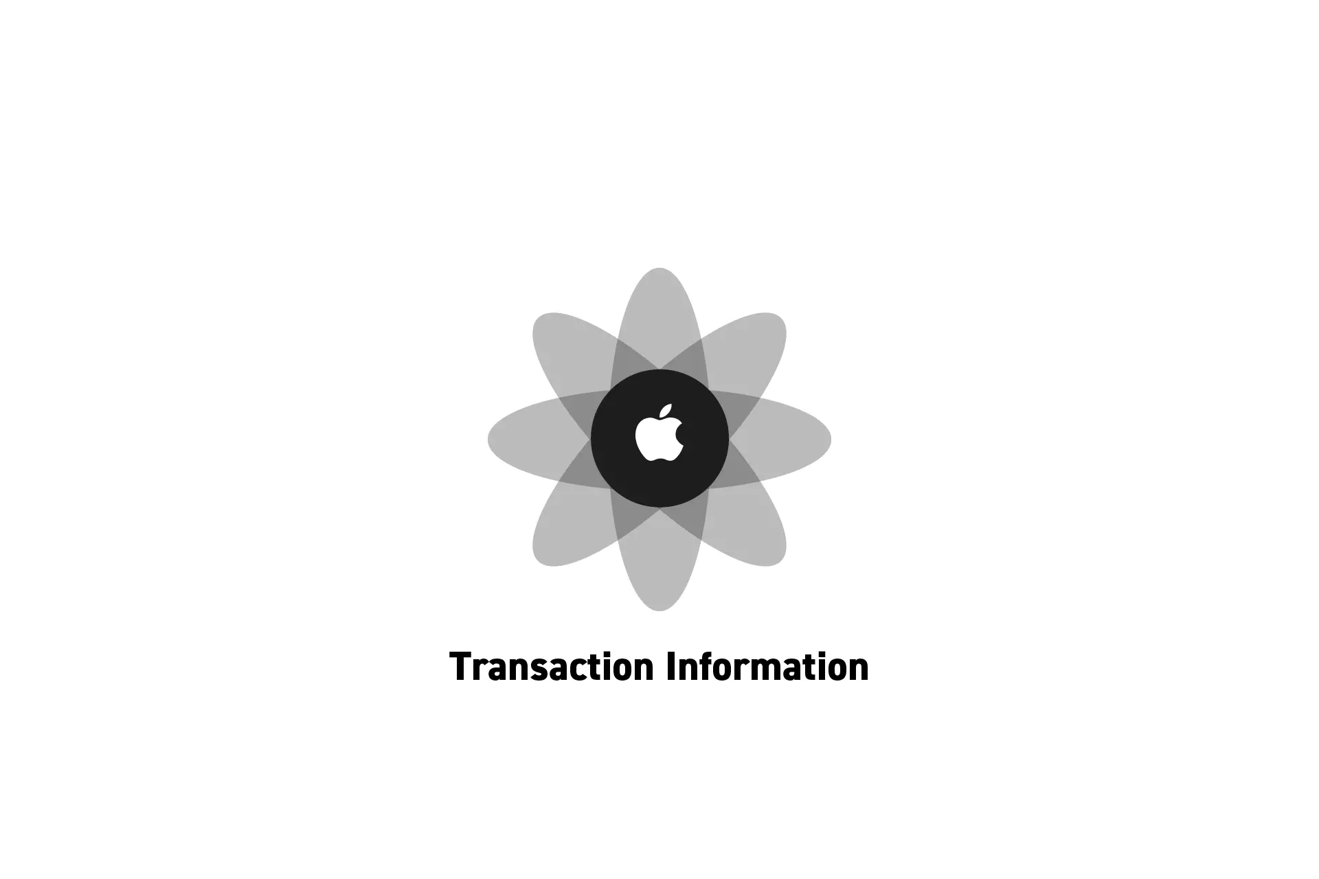 A flower that represents Apple with the text "Transaction Information" beneath it.